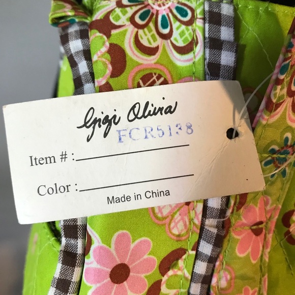 Lime Flower Print Gigi Olivia Purse - Picture 2 of 6